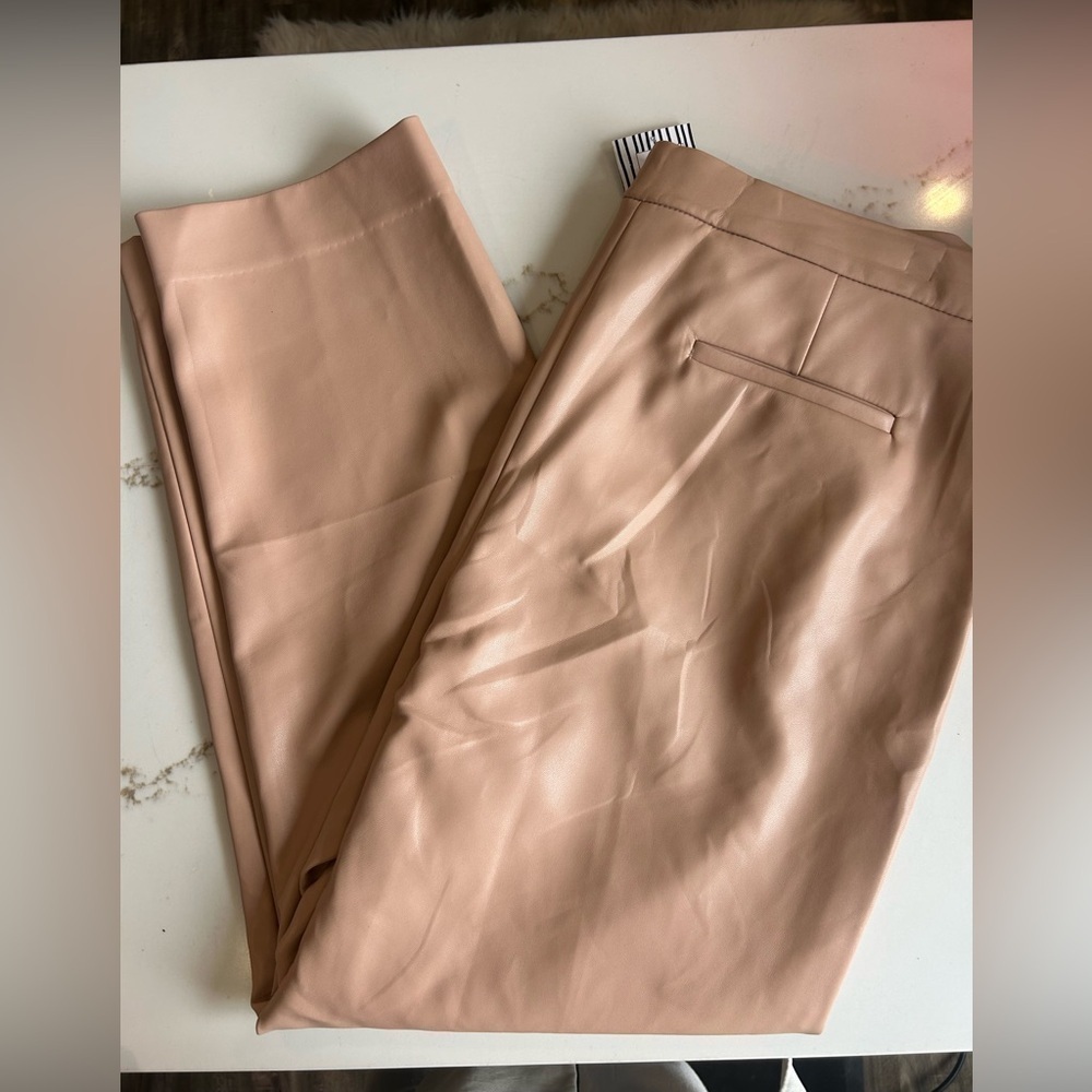 J.Crew Kate nude pleather pants size 14